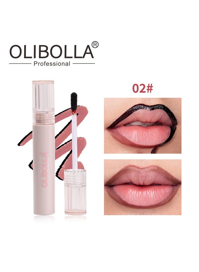 OLIBOLLA Peel Off Lip Liner Stain-Lip Liner Peel Off Lip Liner With Matte Finish, Long Lasting Lip Stain Peel Off Waterproof Plumps Up Lip Colour Lip Liner, Natural Instant Peel Off Lip Stain (#02) - Image 2